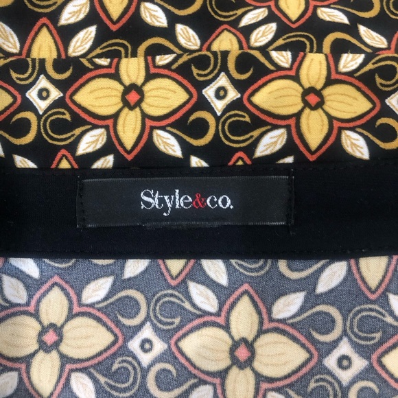 Style & Co Flower Print 3/4 Length Sleeve Above The Knee Dress Size XL - Picture 10 of 16